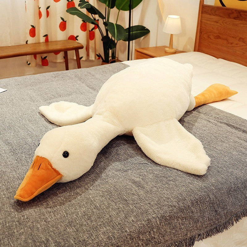 [SG Stock] Cute and Funny Fuzzy furry plush White Goose Cushion Cartoon Soft Plushie Pillow Staffed Toy 可爱大白鹅卡通软绵绵抱枕