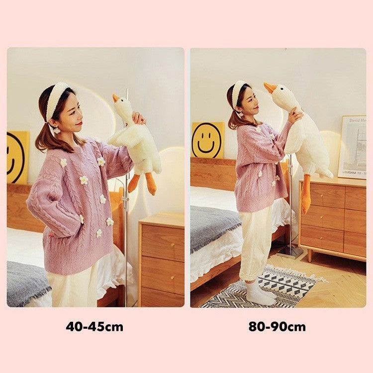 [SG Stock] Cute and Funny Fuzzy furry plush White Goose Cushion Cartoon Soft Plushie Pillow Staffed Toy 可爱大白鹅卡通软绵绵抱枕