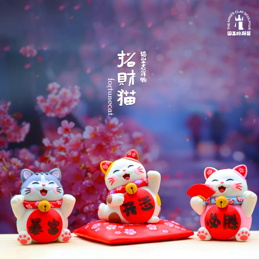 [SG Stock] Cute and Funny Maneki Neko Handmade Polymer Clay Ornament - Car Decor & Lucky Gift