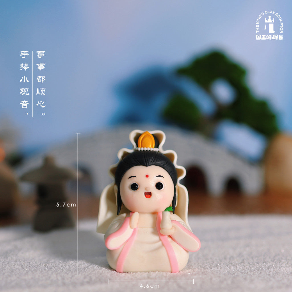 [SG Stock] Cute and Funny Handmade Soft Clay Figurines of Buddha and Guanyin – Desktop Decoration Ornament, Lucky Gift