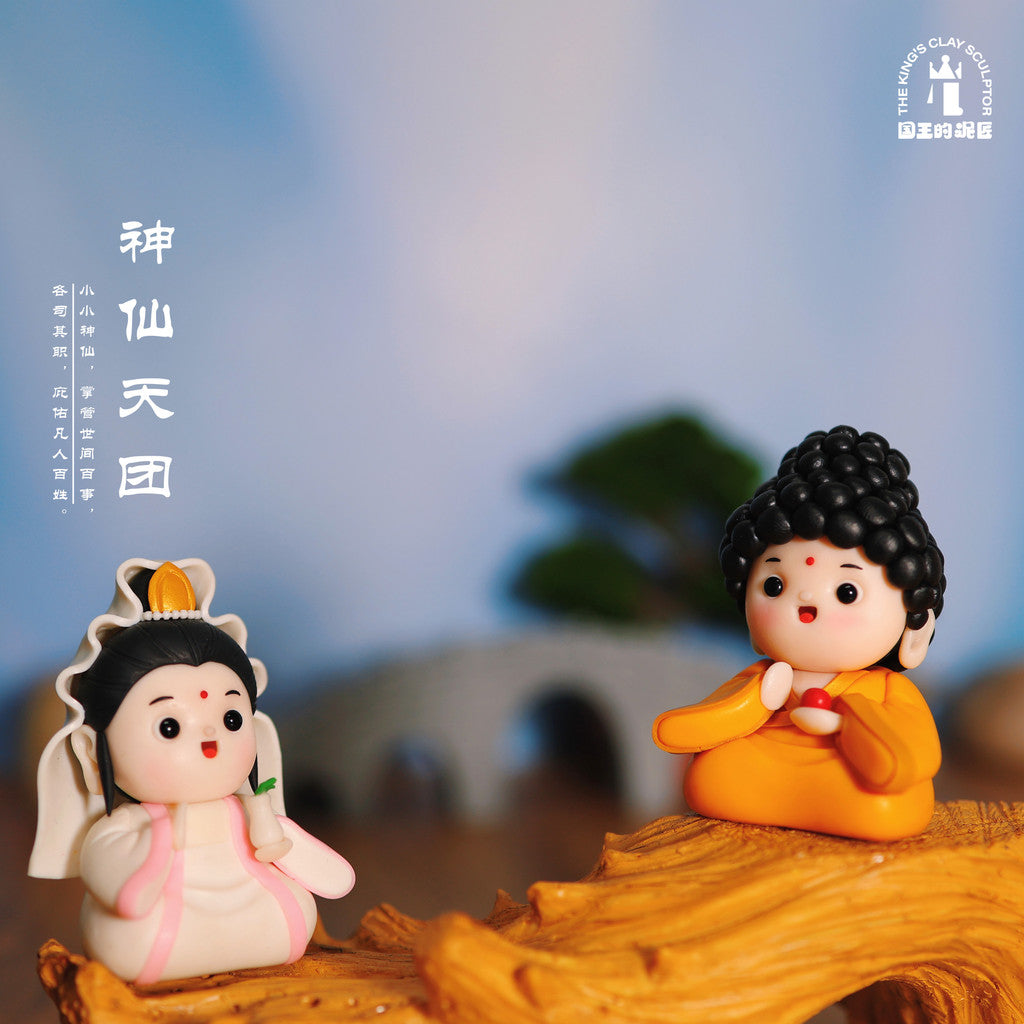 [SG Stock] Cute and Funny Handmade Soft Clay Figurines of Buddha and Guanyin – Desktop Decoration Ornament, Lucky Gift