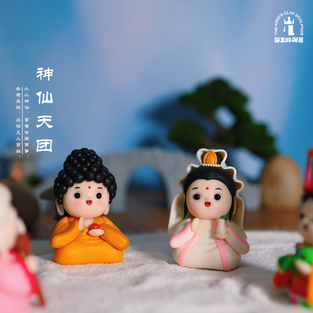 [SG Stock] Cute and Funny Handmade Soft Clay Figurines of Buddha and Guanyin – Desktop Decoration Ornament, Lucky Gift