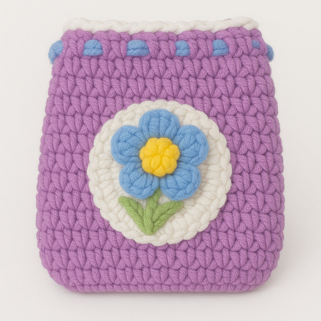 [SG Stock] Cute and Funny Handmade Crochet Drawstring Pouch Coin Purse Earphone Bag Jewelry Key Bag Mini Gift Bag