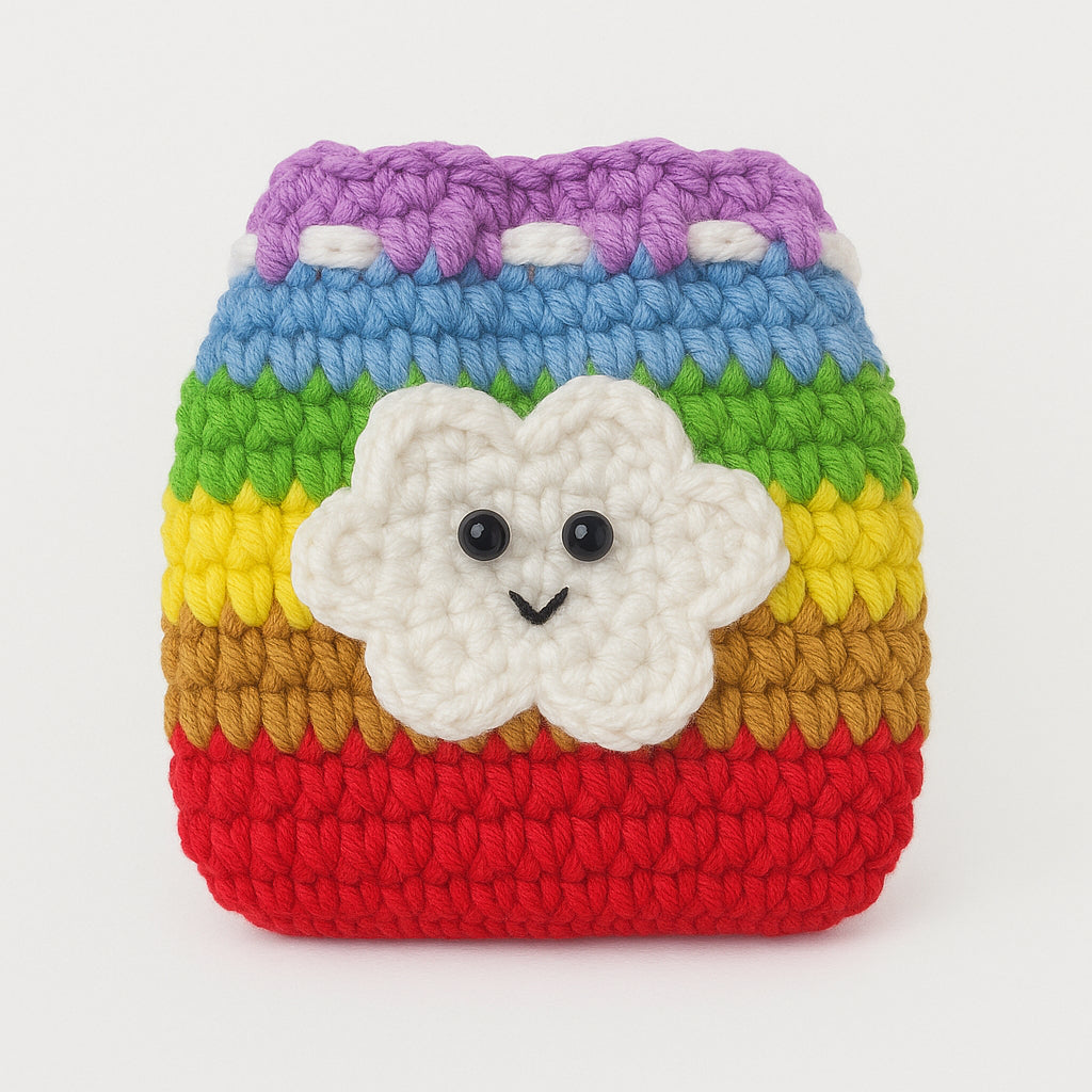 [SG Stock] Cute and Funny Handmade Crochet Drawstring Pouch Coin Purse Earphone Bag Jewelry Key Bag Mini Gift Bag