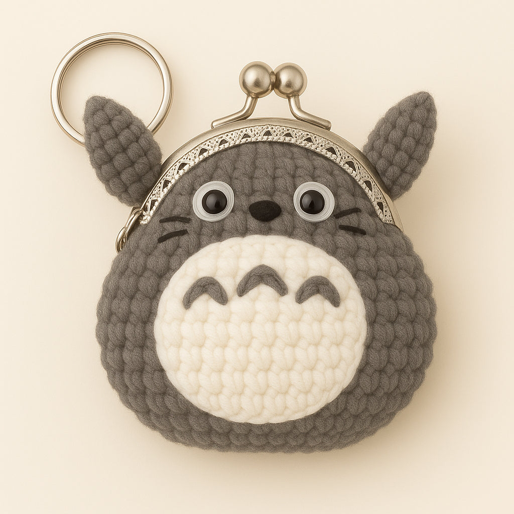 [SG Stock] Cute and Funny Handmade Crochet Cartoon Coin Purse Mini Keychain Pouch for Kids Earphone Cable Organizer