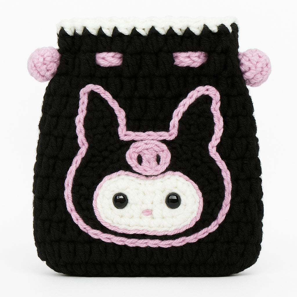 [SG Stock] Cute and Funny Handmade Crochet Drawstring Pouch Coin Purse Earphone Bag Jewelry Key Bag Mini Gift Bag