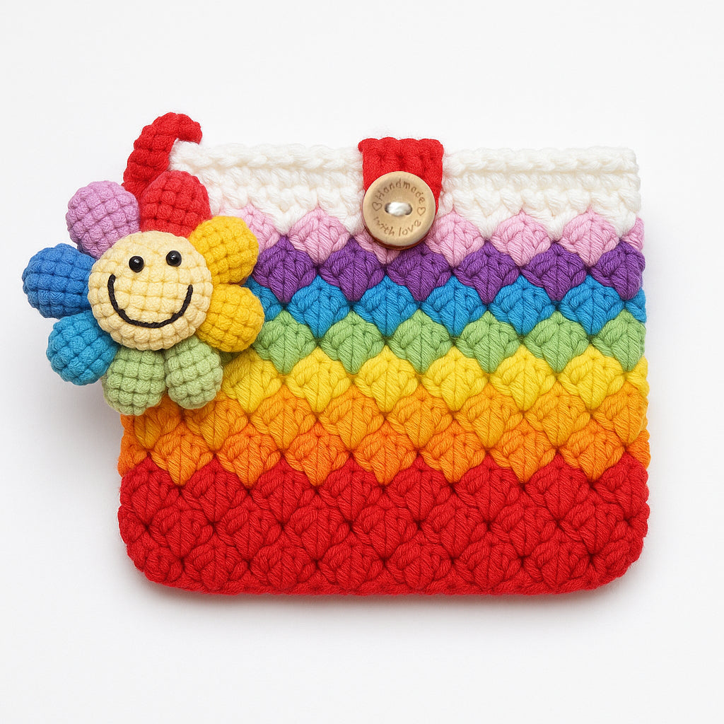 [SG Stock] Cute and Funny Handmade Crochet Drawstring Pouch Coin Purse Earphone Bag Jewelry Key Bag Mini Gift Bag