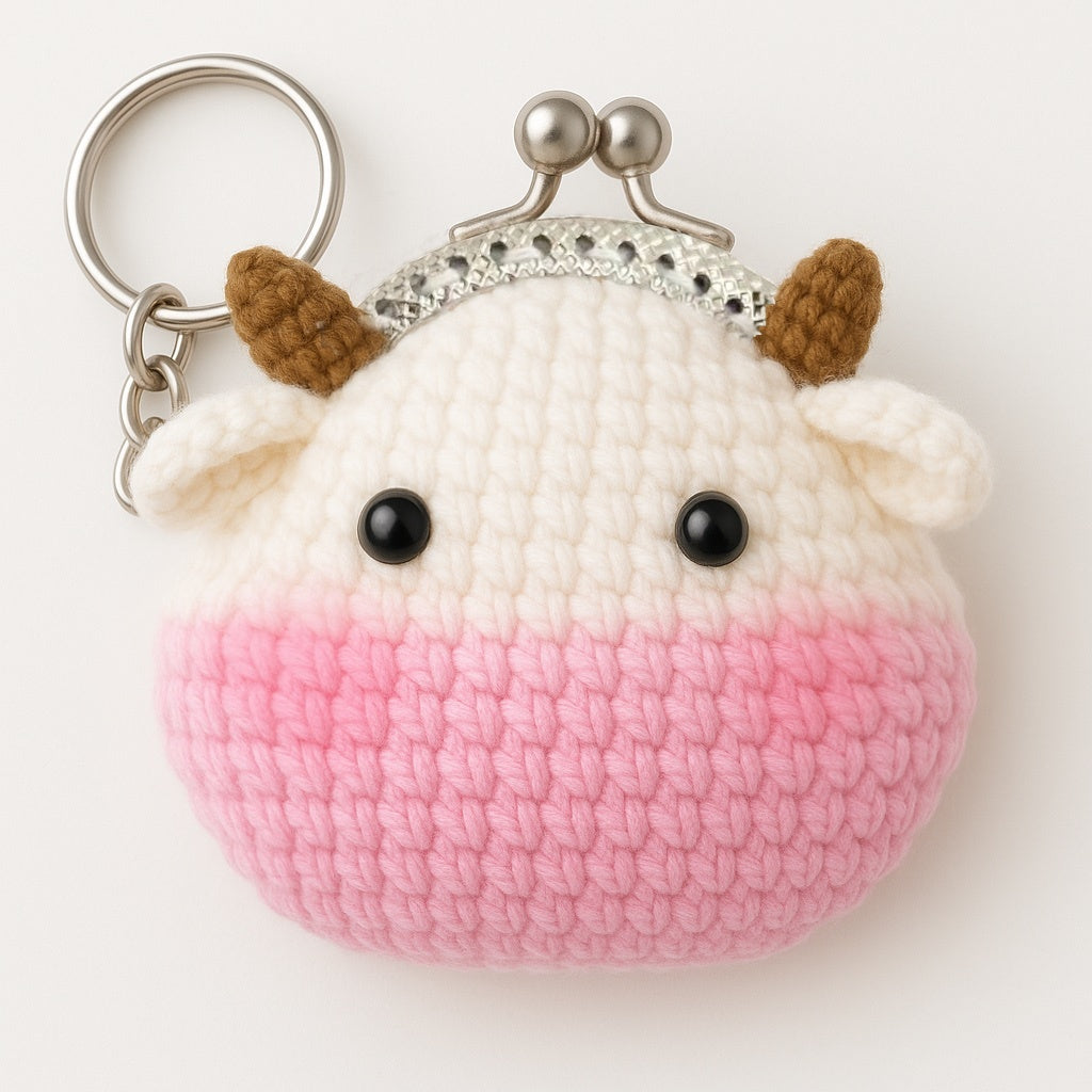 [SG Stock] Cute and Funny Handmade Crochet Cartoon Coin Purse Mini Keychain Pouch for Kids Earphone Cable Organizer