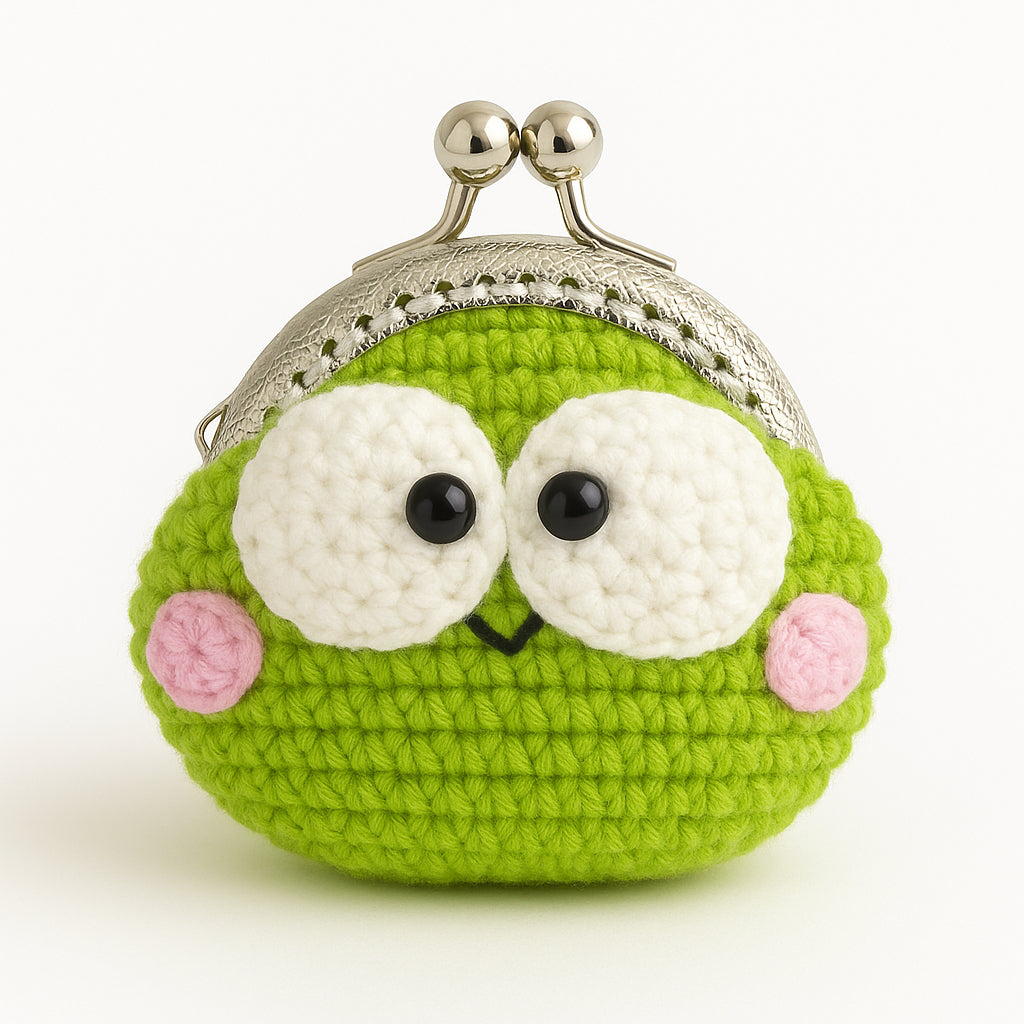 [SG Stock] Cute and Funny Handmade Crochet Cartoon Coin Purse Mini Keychain Pouch for Kids Earphone Cable Organizer