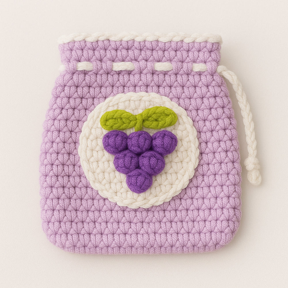 [SG Stock] Cute and Funny Handmade Crochet Drawstring Pouch Coin Purse Earphone Bag Jewelry Key Bag Mini Gift Bag
