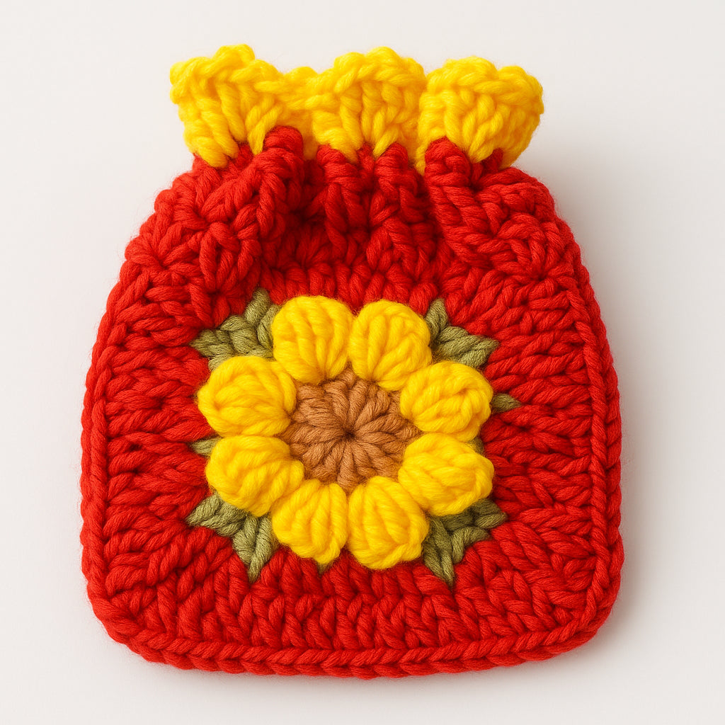 [SG Stock] Cute and Funny Handmade Crochet Drawstring Pouch Coin Purse Earphone Bag Jewelry Key Bag Mini Gift Bag
