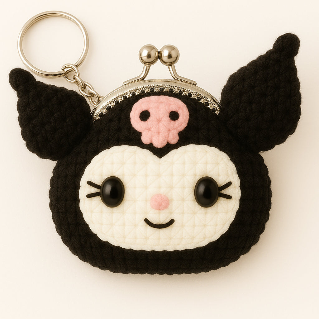 [SG Stock] Cute and Funny Handmade Crochet Cartoon Coin Purse Mini Keychain Pouch for Kids Earphone Cable Organizer