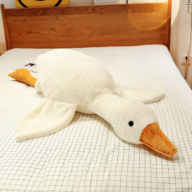 [SG Stock] Cute and Funny Fuzzy furry plush White Goose Cushion Cartoon Soft Plushie Pillow Staffed Toy 可爱大白鹅卡通软绵绵抱枕