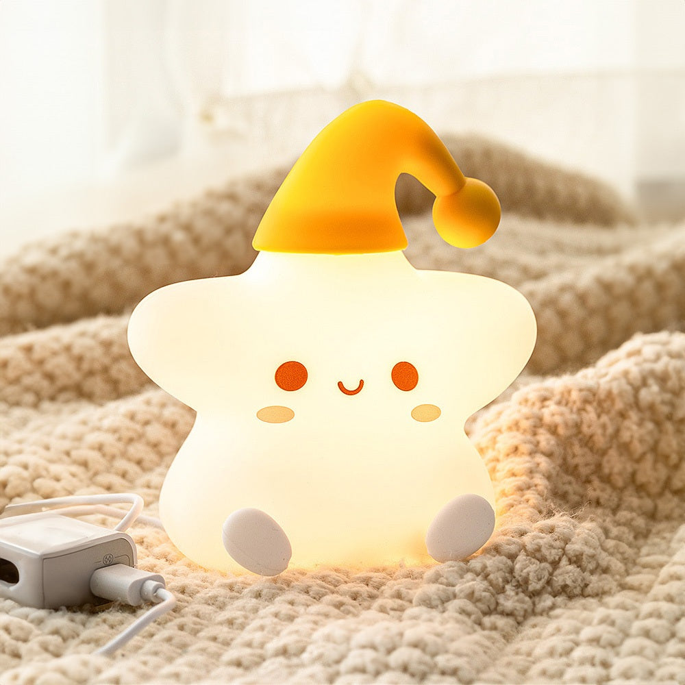 [SG Stock] Cute and Funny Star Bunny Kitten Cloud Rabbit Silicon Touch Night Light Rechargeable Birtyday Gift可爱星星兔子小夜灯礼物