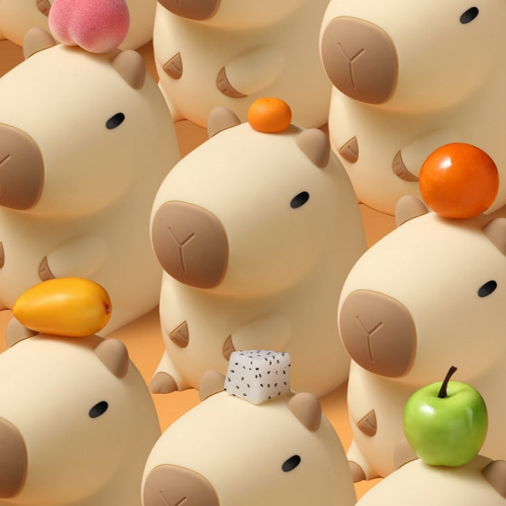 [SG Stock] Cute and Funny Capybara Touch Silicone Night Light Eye Protection Sleep Bedside LED Lamp Rechargeable 卡皮巴拉硅胶灯