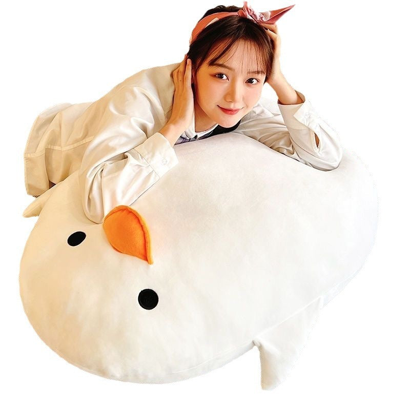 [SG Stock] Cute and Funny Cartoon Soft Cotton Hugging Big White Duck Large-Size Plush Toy Pillow Doll Cushion 可爱大白鸭抱枕