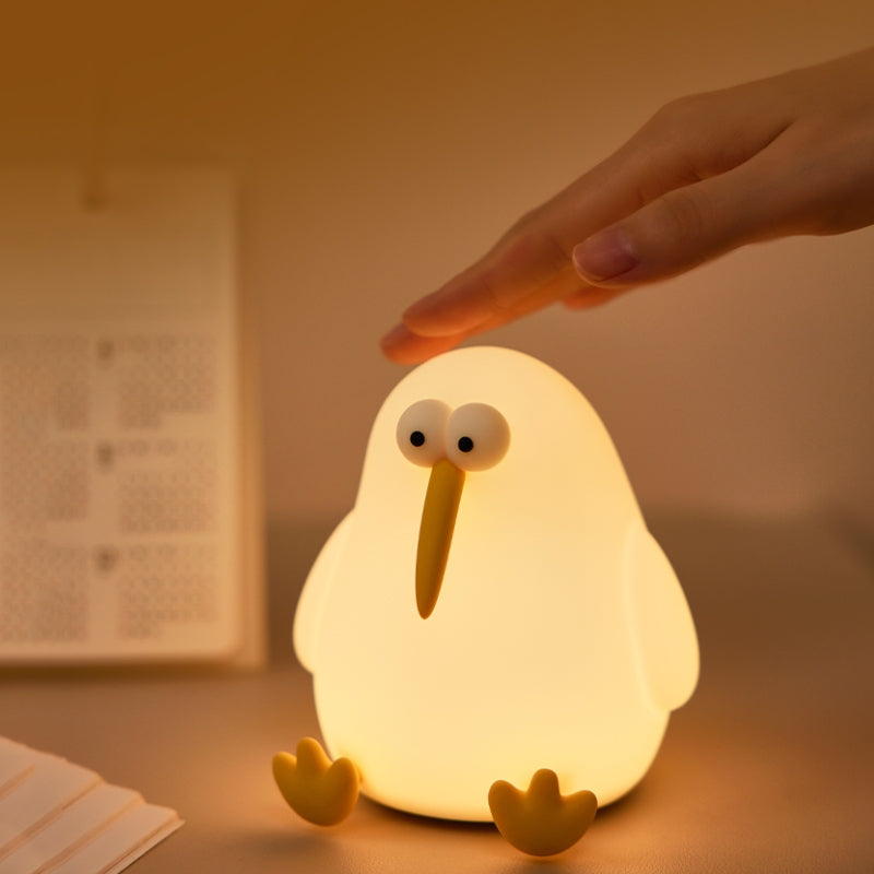 [SG Stock] Cute and Funny Cute Duck Shape LED Lamp Silicone Touch Night Light Rechargeable 可爱躺平鸭 拍拍硅胶灯手机支架可充电氛围灯